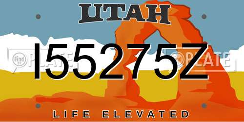 I55275Z Utah License Plate