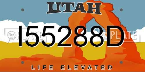 I55288D Utah License Plate