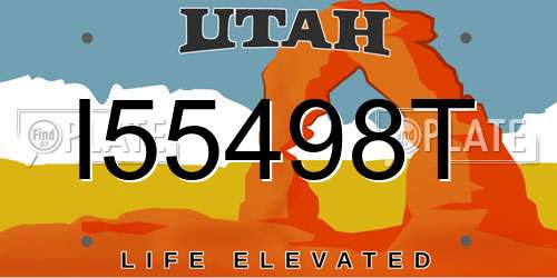 I55498T Utah License Plate