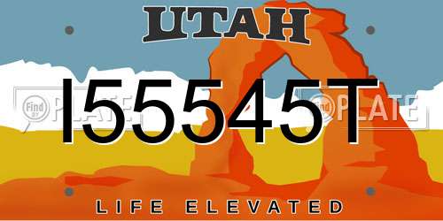 I55545T Utah License Plate