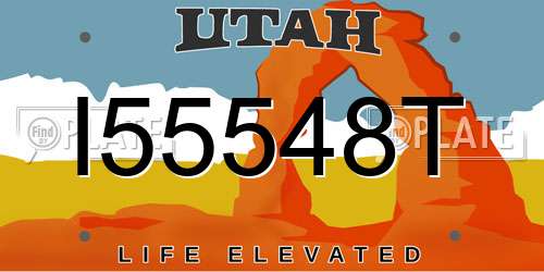 I55548T Utah License Plate