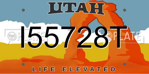 I55728T Utah License Plate