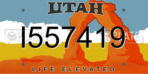 I557419 Utah License Plate