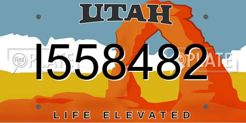 I558482 Utah License Plate