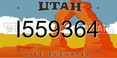 I559364 Utah License Plate