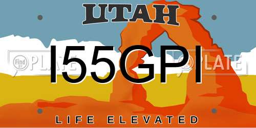 I55GPI Utah License Plate