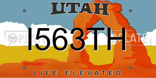 I563TH Utah License Plate