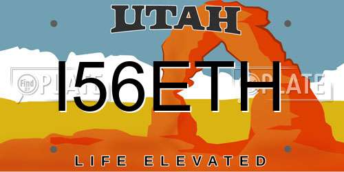 I56ETH Utah License Plate