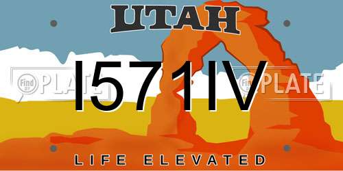 I571IV Utah License Plate