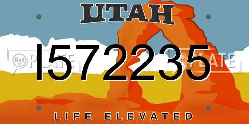 I572235 Utah License Plate