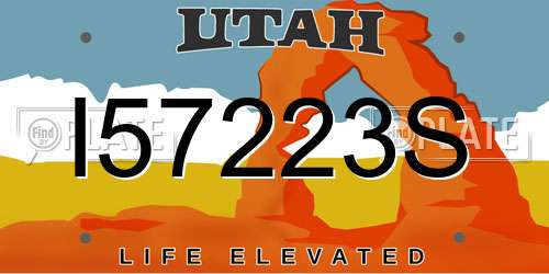 I57223S Utah License Plate