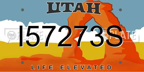 I57273S Utah License Plate