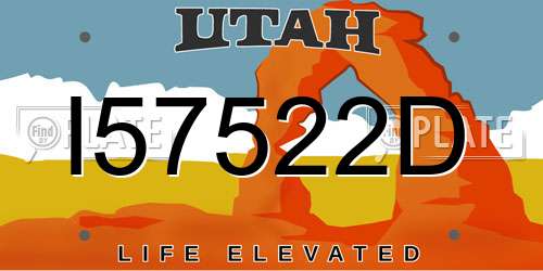 I57522D Utah License Plate
