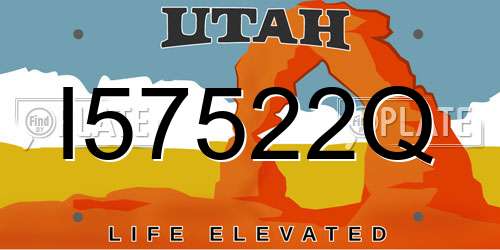 I57522Q Utah License Plate