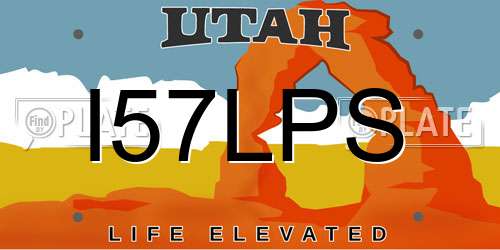 I57LPS Utah License Plate