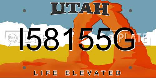 I58155G Utah License Plate