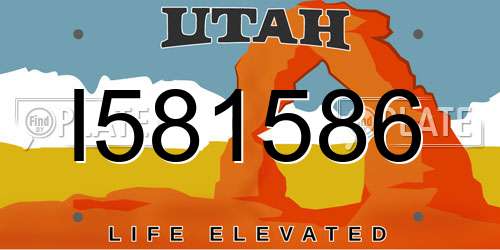 I581586 Utah License Plate