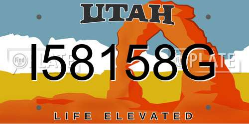 I58158G Utah License Plate