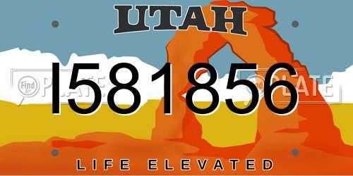 I581856 Utah License Plate