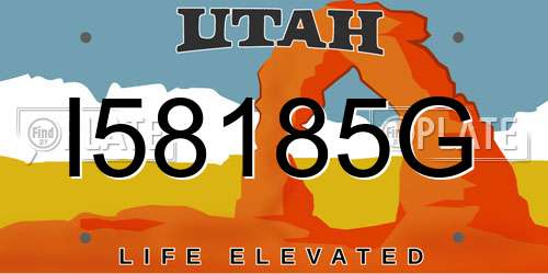 I58185G Utah License Plate