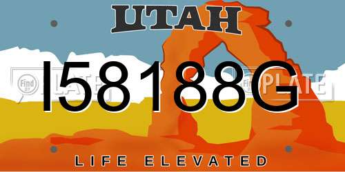 I58188G Utah License Plate