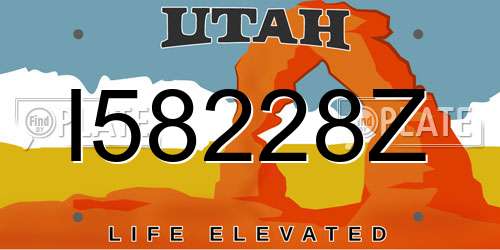 I58228Z Utah License Plate