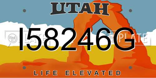 I58246G Utah License Plate