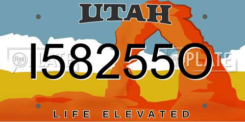 I58255O Utah License Plate