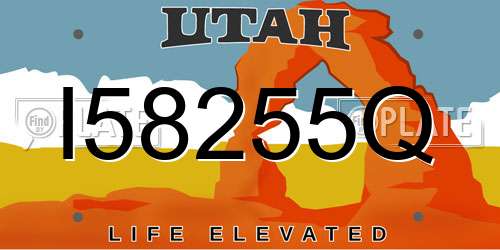 I58255Q Utah License Plate