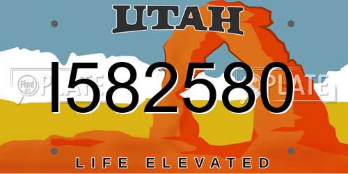 I582580 Utah License Plate
