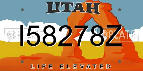 I58278Z Utah License Plate