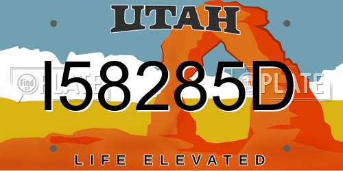 I58285D Utah License Plate