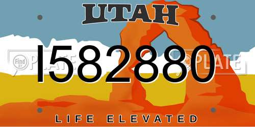 I582880 Utah License Plate