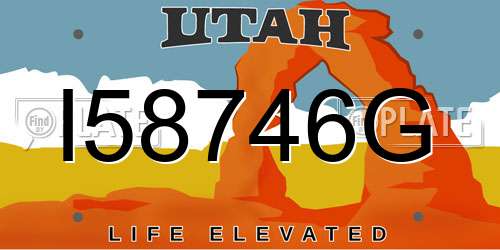 I58746G Utah License Plate