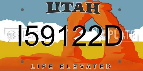 I59122D Utah License Plate
