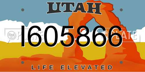 I605866 Utah License Plate
