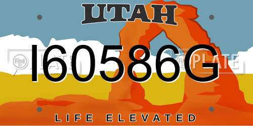 I60586G Utah License Plate