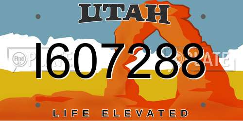 I607288 Utah License Plate