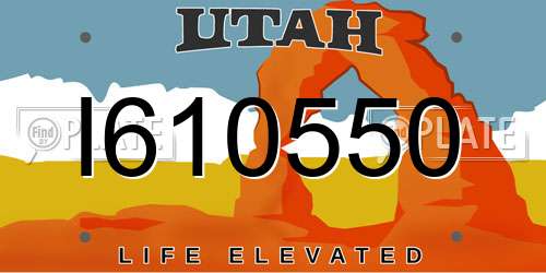 I610550 Utah License Plate