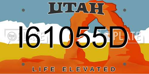 I61055D Utah License Plate