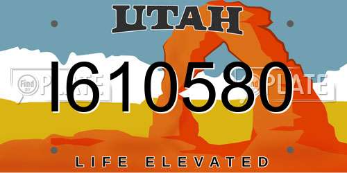 I610580 Utah License Plate