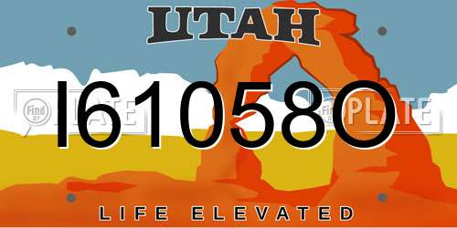 I61058O Utah License Plate