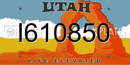 I610850 Utah License Plate