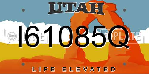 I61085Q Utah License Plate