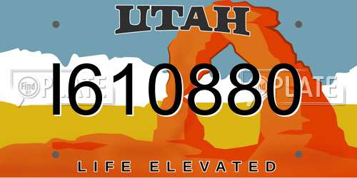 I610880 Utah License Plate