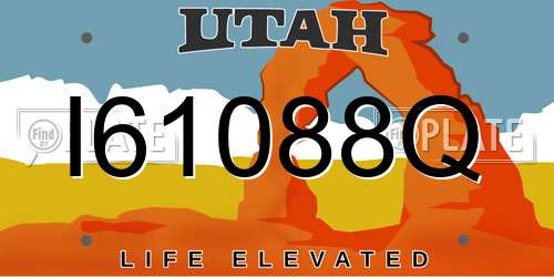 I61088Q Utah License Plate
