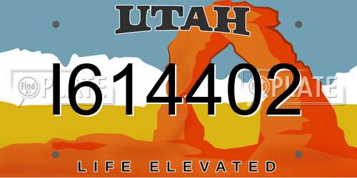 I614402 Utah License Plate