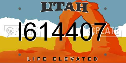 I614407 Utah License Plate