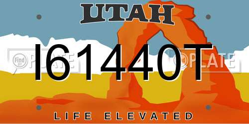 I61440T Utah License Plate