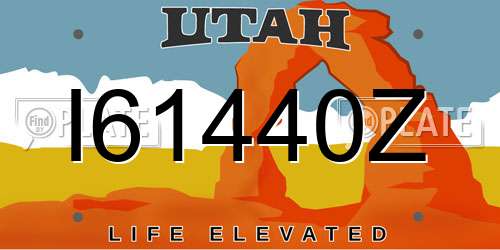 I61440Z Utah License Plate